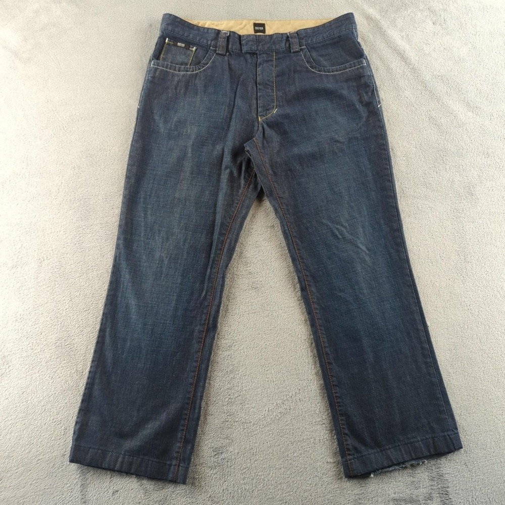 Hugo Boss Jeans Mens 36x29* Blue Nevada Straight Leg Denim‎ Preppy Pants
